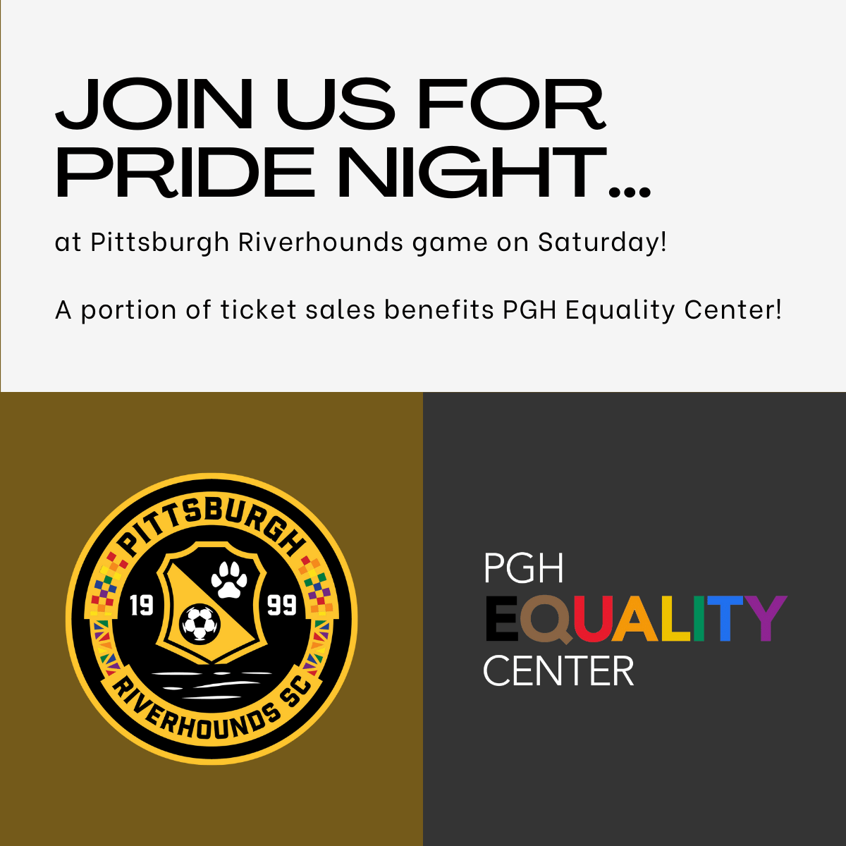 Join us for Pittsburgh Riverhounds Pride Night...
